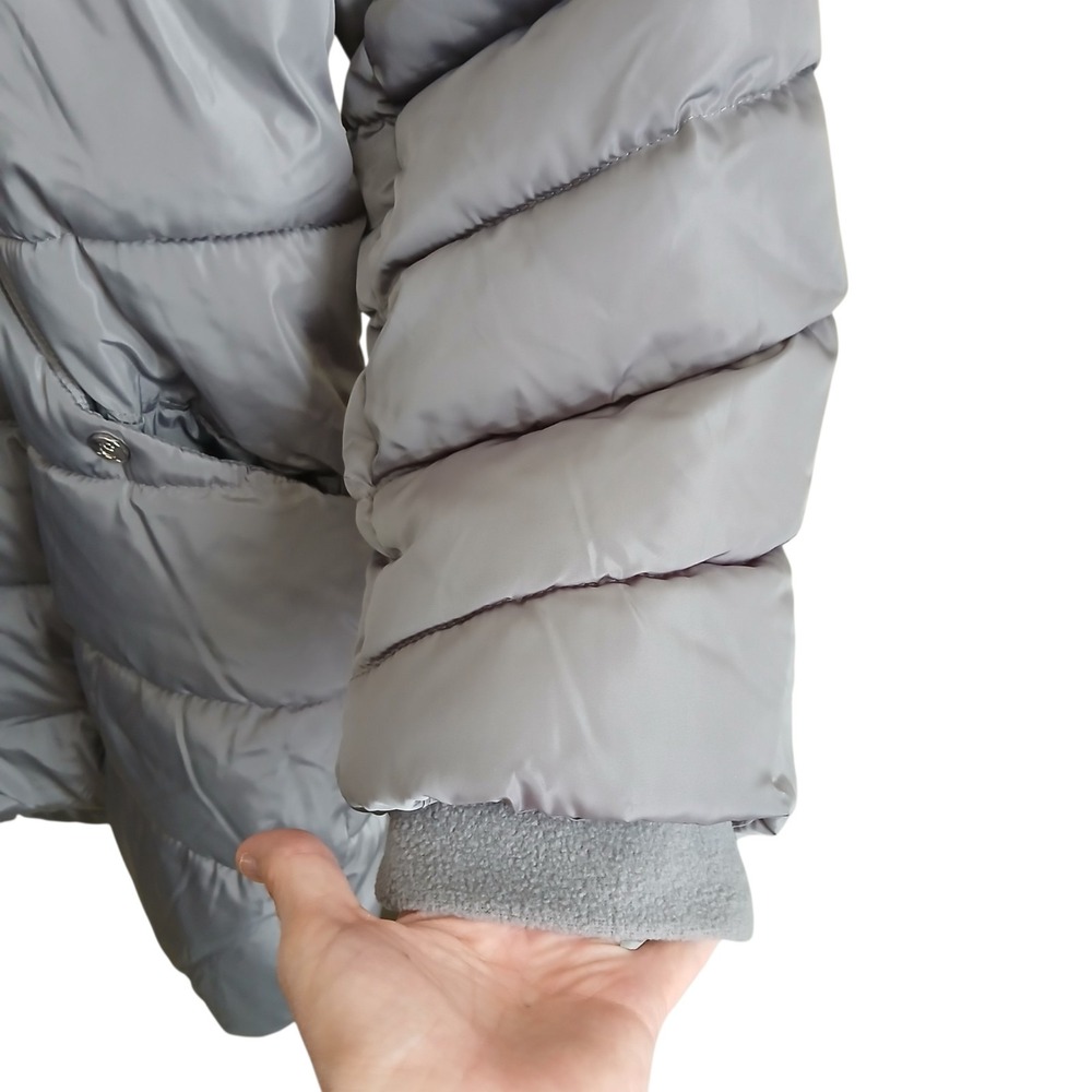 Steve Madden Gray Puffer Coat Womens Plus Size 2X Long Quilted Winter Jacket - Picture 6 of 16